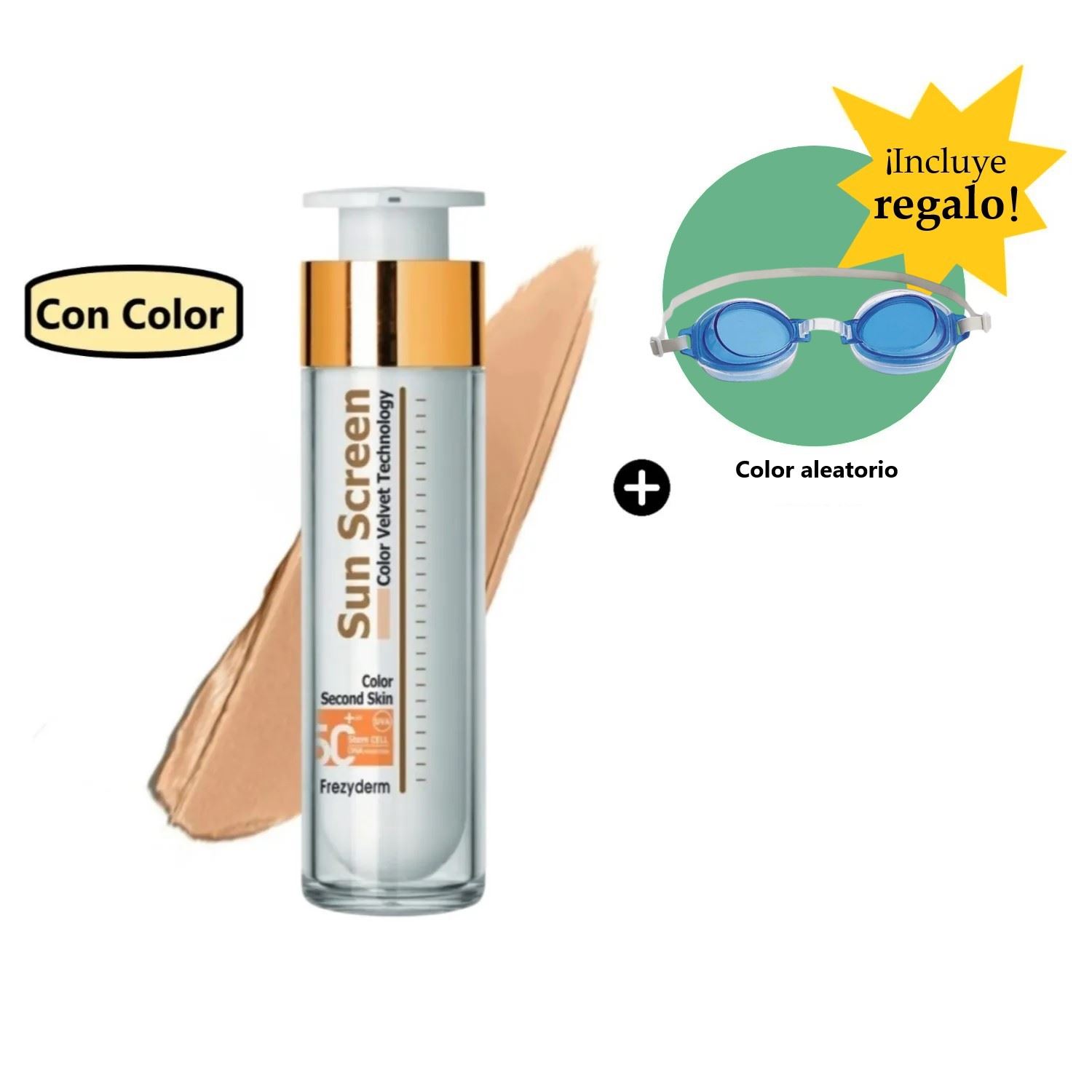 Frezyderm Velvet Sunscreen Color Face 50Ml + Lentes Natación Niños Aleatorio